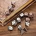 Jovitec 14 Pieces Metal Solid Zinc Alloy Game D&D Dices Set Durable Polyhedral Dice with Printed Numbers and Velvet Storage Bags for Game, Dungeons and Dragons, RPG, Math Teaching (A)