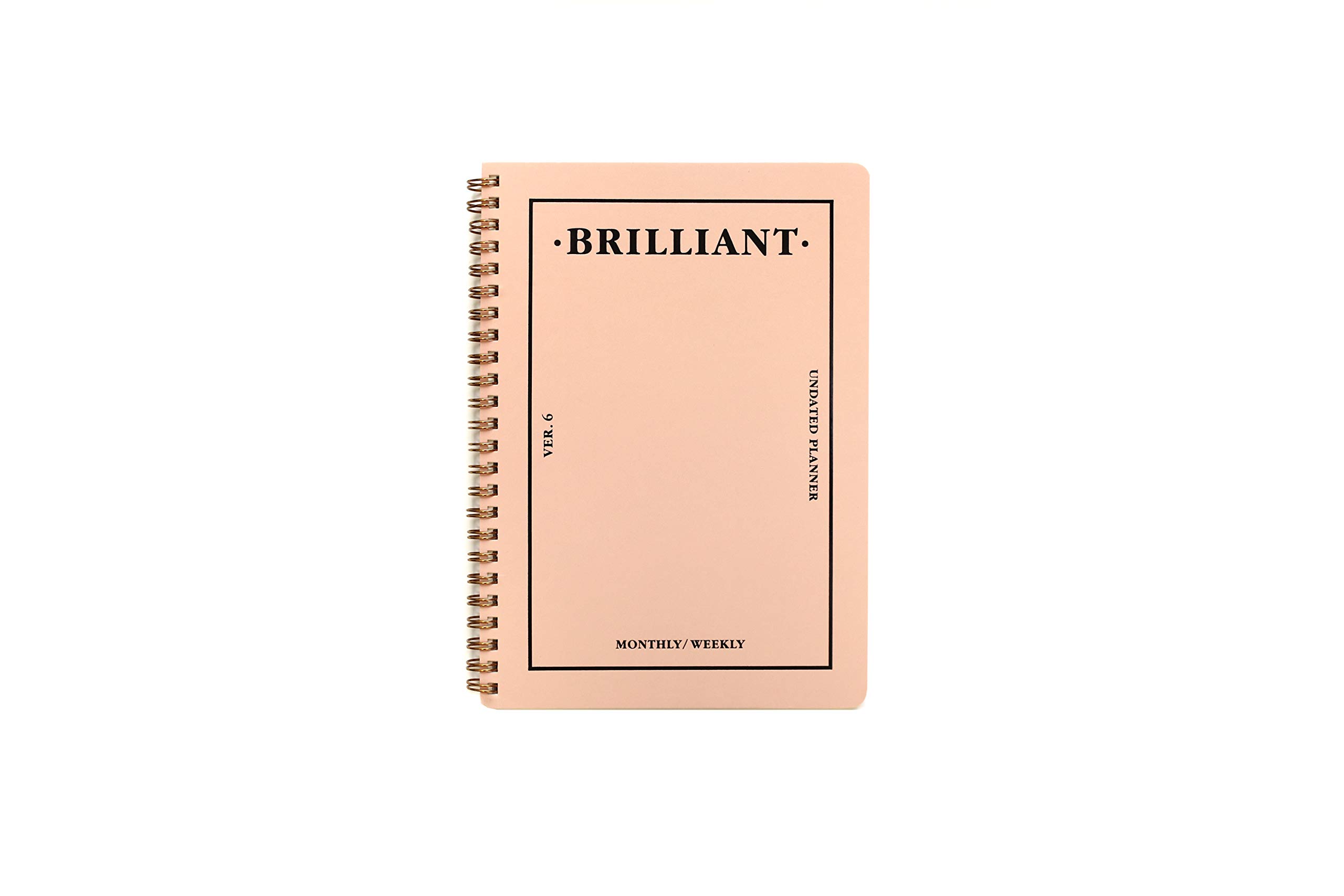 PAPERIAN Brilliant Monthly & Weekly Planner - Wirebound Undated Monthly &Weekly Planner Book Scheduler Diary (Shell Pink)