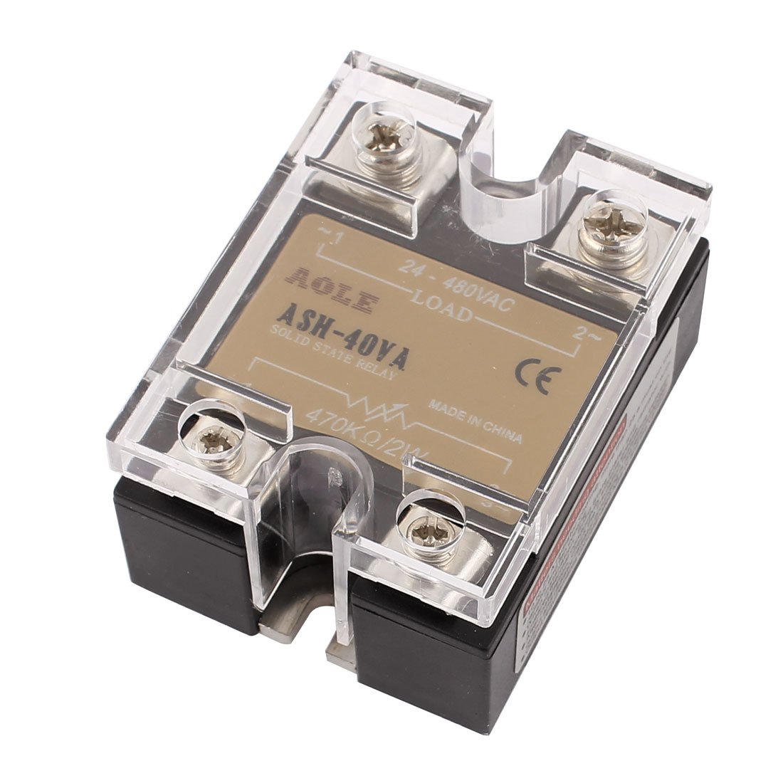 sourcing map ASH-40VA 470Kohm 2W to 24-480VAC 40A Single Phase Solid State Relay Resistance Voltage Regulator