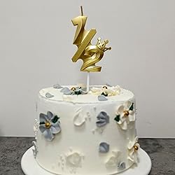 Jumochi Number 1/2 Birthday Candle Half Years Old