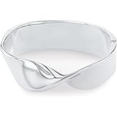 Calvin Klein Stainless Steel Bangle Bracelet for Women, Bold Sculpted Abstract Bangle, Hinged Bangle, Elegant Wear, Jewelry For Her