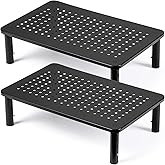 DOLALIKE 2 Pack Desktop Riser, 3 Height Adjustable Monitor stands for 2 Monitors, PC, Computer, Printer, iMac, Desktop Monito