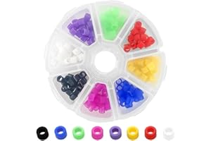 CEONAM 160 Pcs Dental Code Rings, 6mm Silicone Non-Toxic Orthodontic Rings Accessory, 8 Vibrant Colors, Autoclavable Instrument Identification System for Dental Clinics