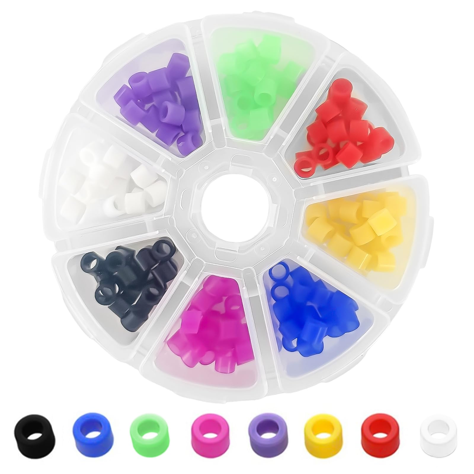Photo 1 of 160 Pcs Dental Code Rings, 6mm Silicone Non-Toxic Orthodontic Rings Accessory, 8 Vibrant Colors, Autoclavable Instrument Identification System for Dental Clinics