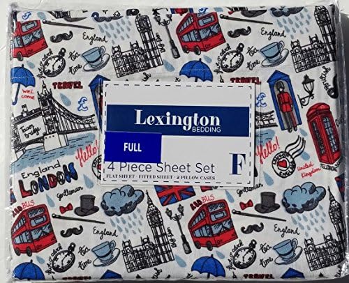 London England British 4 Piece Full Sheet Set
