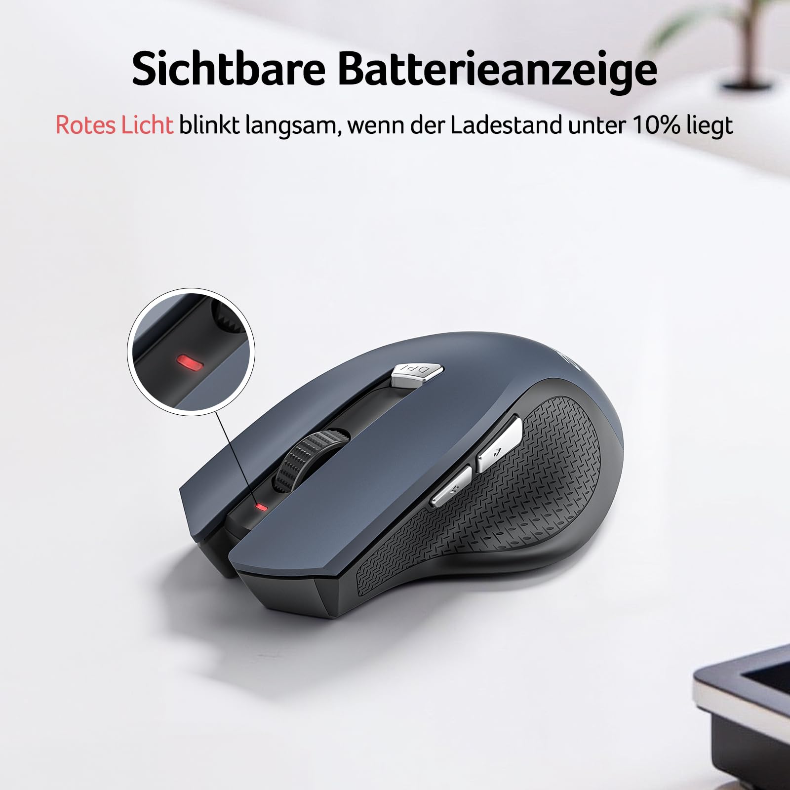 acer Maus Kabellos, 2.4GHz 1600 DPI Funkmaus, 3 Einstellbare DPI Wireless Mouse mit 6 Tasten, Batteriebetriebene Kabellose Maus für Laptop, PC und MacBook, Empfohlen für Rechtshänder 6