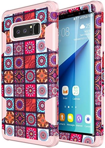 Note 8 Case, DODOTECH Samsung Galaxy Note 8 Case 3 In 1 Hybrid Best Impact Defender Cover Silicone Rubber Skin Hard Combo Bumper with Scratch-Resistant Case for Samsung Galaxy Note 8 (Pink)