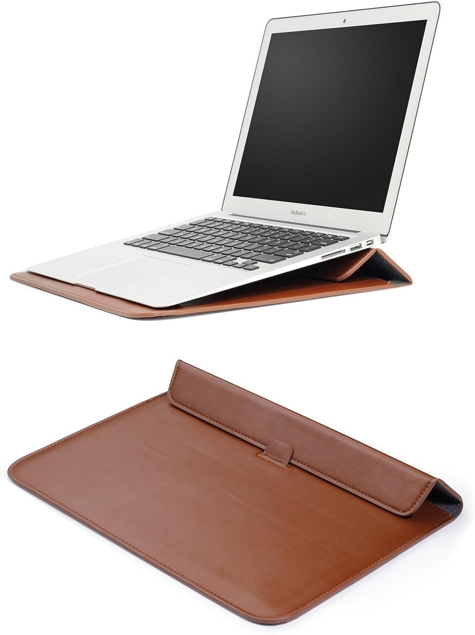 Slim Leather Laptop Bag Laptop Computer Sleeves for Macbook 11" 13" 15" Air Retina Brown (15.4" Retina)