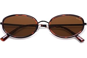 SOJOS Trendy Oval Polarized Sunglasses for Women Men, 80s 90s Chic Retro Vintage Sunnies SJ1248