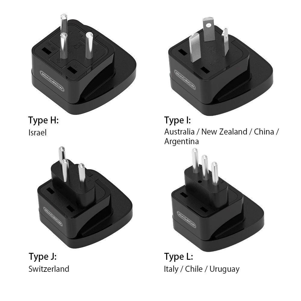 Black NTONPOWER 8Piece Worldwide Travel Adapter Universal Plug Adapter
