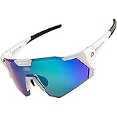 LAMEDA Polarized Sports Sunglasses for Men Women, High Definition UV Protection Cycling Glasses for Biking Fishing Running