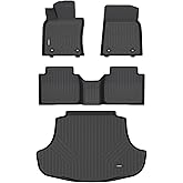 ANBINGO® Floor Mats & Cargo Liner for 2019-2024 Lexus ES / ES350 / ES300h / & 2025 Lexus ES Hybrid / ES300h / All Weather Protection TPE Waterpoof Automotive Full Set Custom Car Mats- Black