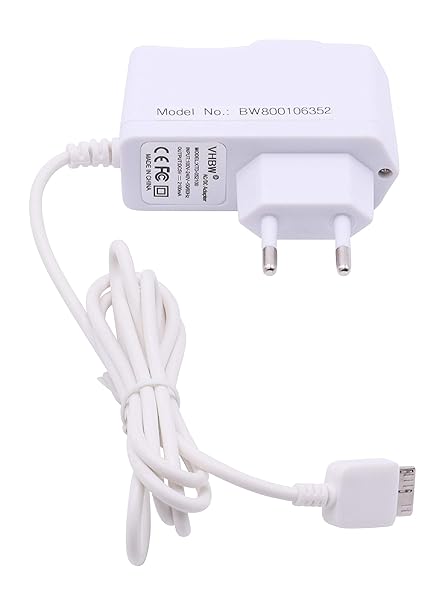 vhbw 220V Netzteil Ladegerät Ladekabel 10W (5V/2.1A) mit Micro USB 3.0 weiß für Samsung Galaxy Note Pro 12.2 SM-P905 Wi-Fi u.
