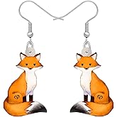 RAIDIN Acrylic Cute Anime Hamster Fox Giraffe Earrings for Women Animal Charms Dangle Hook Earrings Jewelry Gifts for Party Animal Lovers