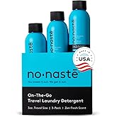 Nonaste Travel Laundry Detergent Zen Fresh, (3 Fl Oz, Pack of 3) – High Performance Activewear Detergent Travel Size | TSA-Compliant Laundry Essentials
