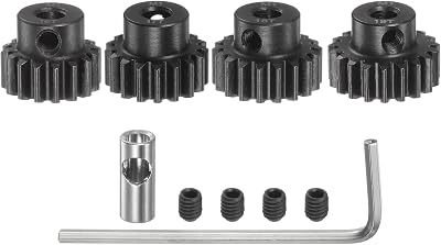 sourcing map M1 Pinion Gear Set 5mm Shaft 16T-19T Hardened Steel RC Car Coupler