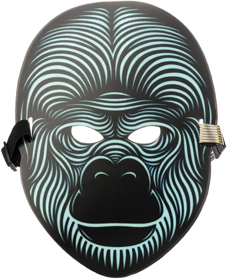 lulalula Sound Reactive LED Mask Light Up Music Mask Scary Cool Light Mask for Festival, Party, Halloween, Carnivals, Dance Ball, Masquerades, Cosplay DJ Mask (King)