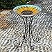 Glass Bird Bath Garden Hand Painted With Crushed Glass Bowl - Large Wild Bird Feeder for Garden, Yard, Patio, Lawn Decor - 18 x 2 x 18 Inches, 64oz