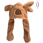 LJJINGXS Capybara Hat with Moving Ears, Novelty Cute Plush Hat, WomansSoft Winter Costume Accessory Cosplay Photo Props Party