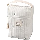 Diaper Bag Organizing Pouches, Cute Multifunction Quilted Cotton Cloth Baby Stroller Diaper Bag Organizer Diaper Pouch with Zipper for Bottle Wipes Pacifier