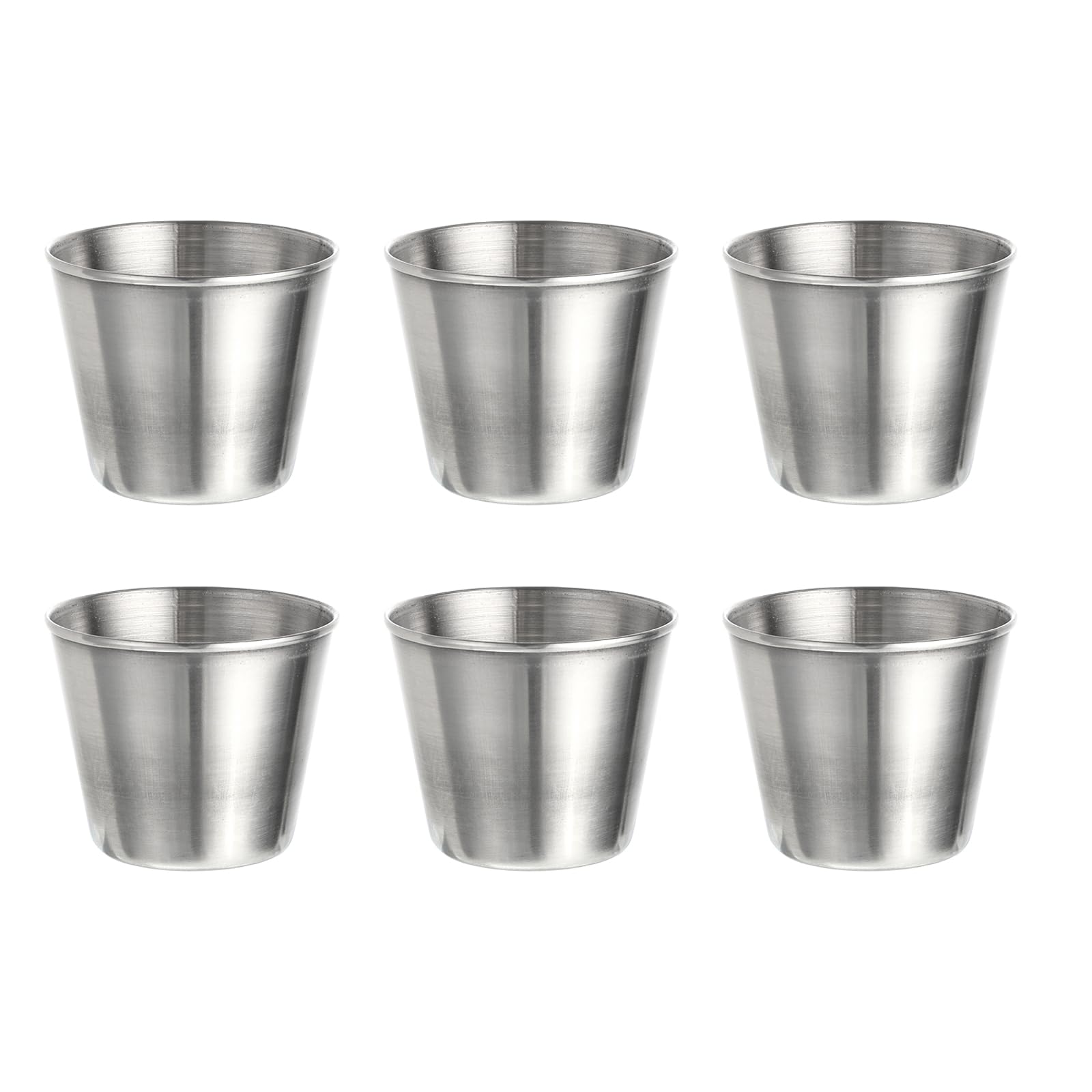Uxcell Stainless Steel Shot Glasses, 6pcs 50ml/1.8 OZ Clear Round Shot Glasses Bulk for Bar Restaurants Home