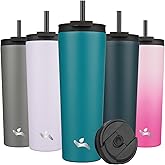 Konokyo 30 OZ Insulated Tumbler with Lid and 2 Straws Stainless Steel Water Bottle Vacuum Travel Mug Coffee Cup,Blue
