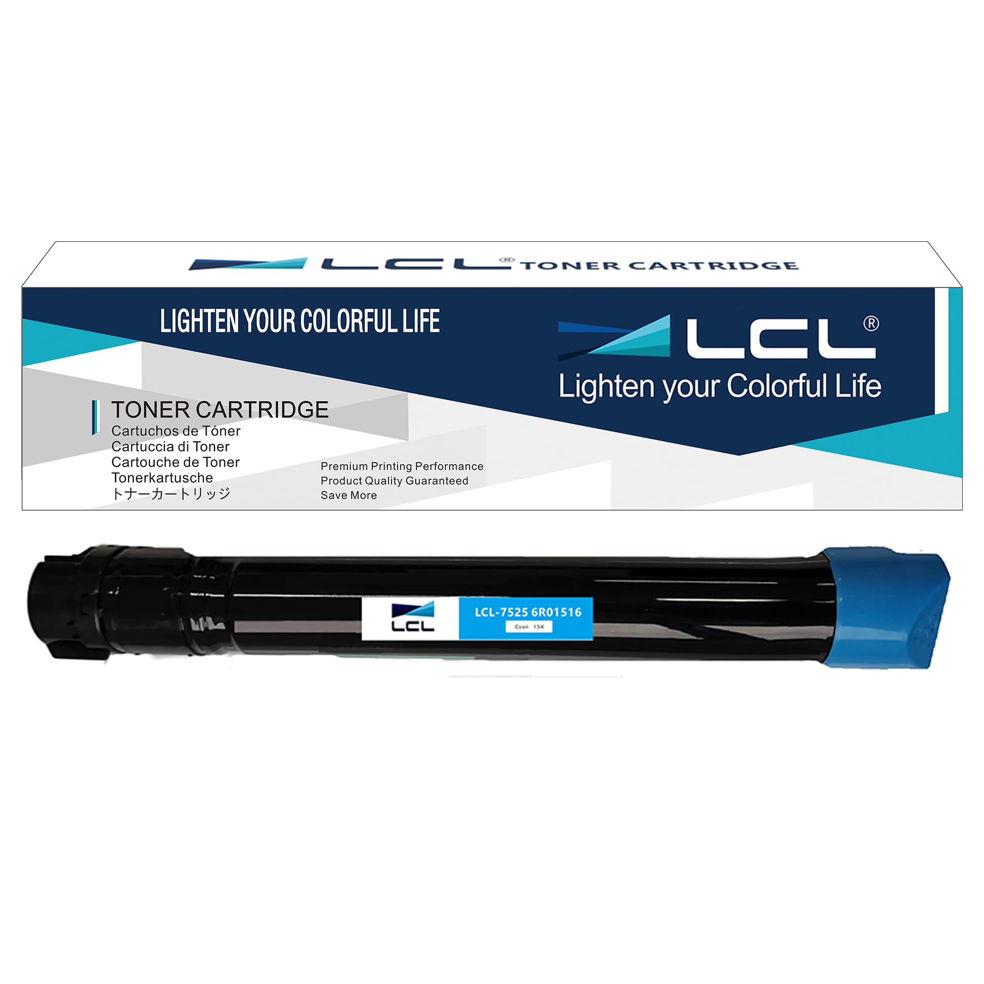 LCL Compatible Toner Cartridge for WorkCentre 7525 7530 7535 7545 7556 7830 7835 7845 7855 006R01516 6R01516 Replacement for Xerox WorkCentre 7525 7530 7535 7545 7556 7830 7835 7845 7855 (1PK Cyan)