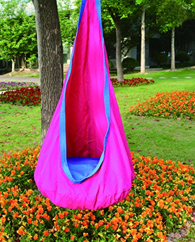 Best Sunshine Child Hanging Chair Swing, Hammock Tent chair for kids, Kids Hammock pod Chair, cotton, Comfortable and durable, Suitable for kid, indoor/outdoor, All Accessories Included (pink)