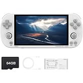 Trimui Smart Pro Handheld Game Console 4.96-Inches Display Game Console, Linux System with Allwinner A133P Processor Built-in 64G TF Card White