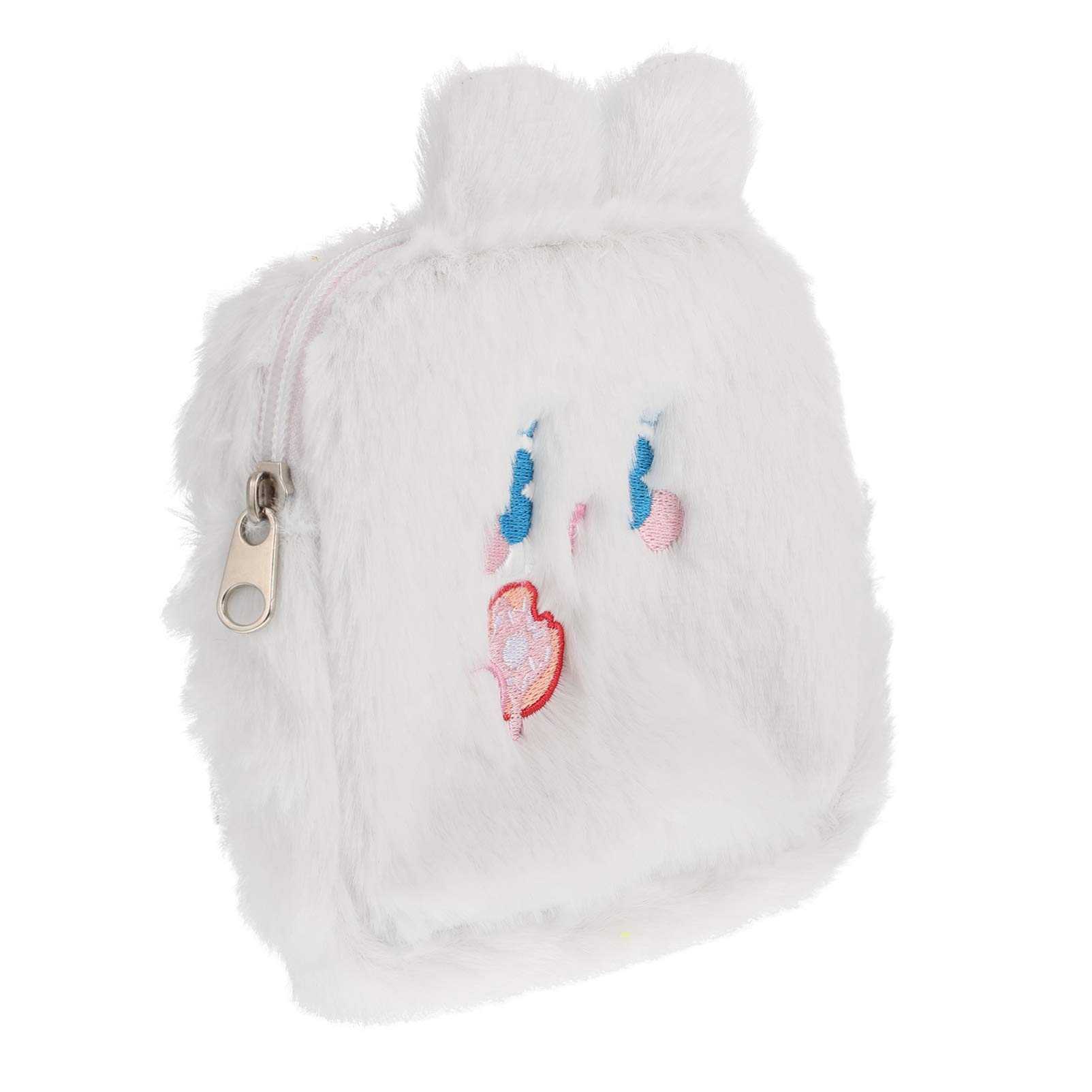 Plush Coin Purse Sanitary Napkin Bag Pouch Pad Holder Sanitary Napkin Cotton Bag Makeup Bags Toiletry Travel Accessories for Women and Girls White
