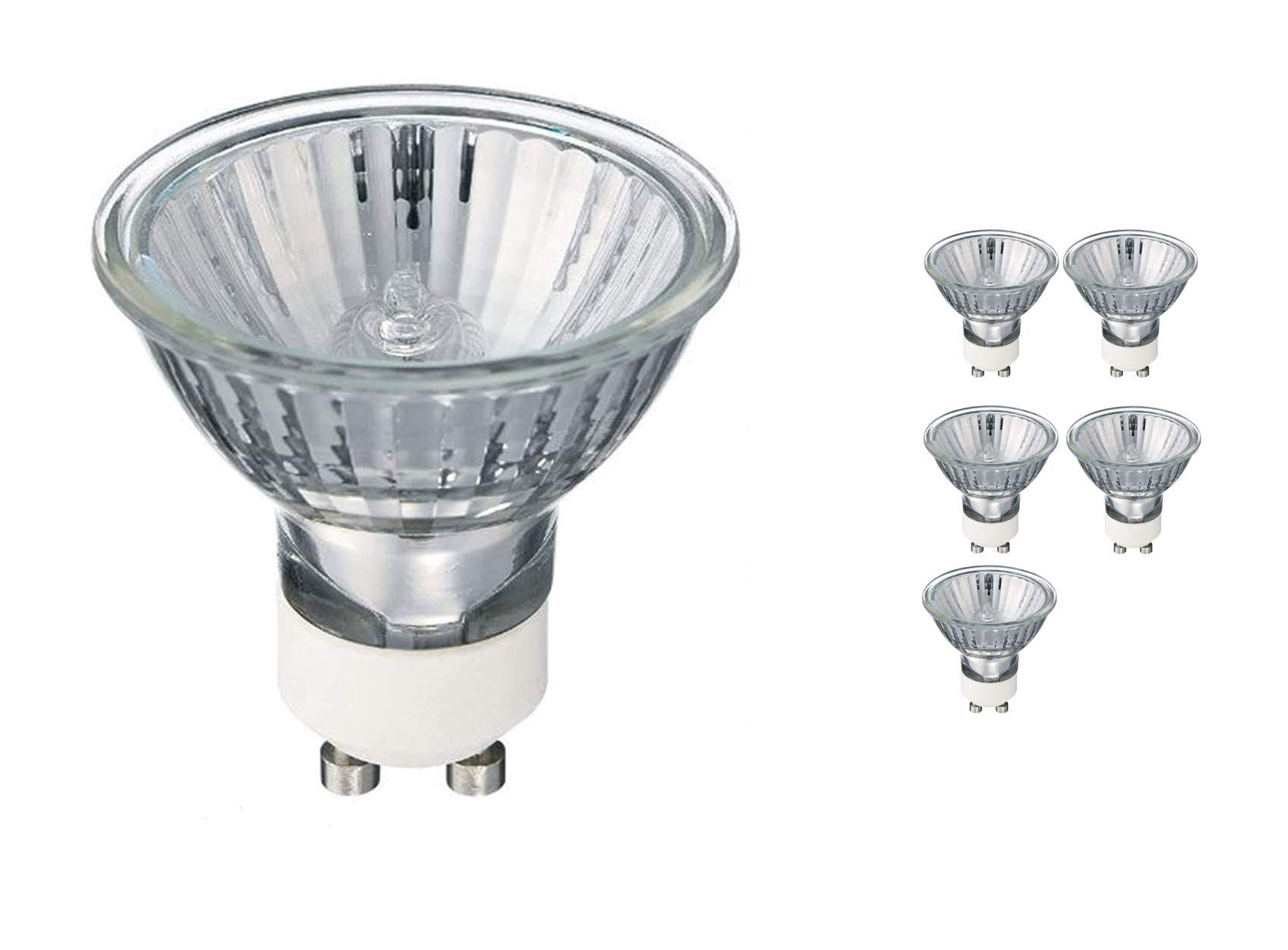 GU10 Halogen Bulbs 40W 240V - Dimmable, 300 Lumens, Warm White Multiple Quantities Available (Pack of 5)