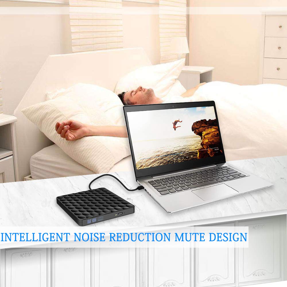 External CD Drive USB 3.0 Burner CD/DVD +/-RW Drive External DVD Drive Rewriter Burner External CD/DVD Drive for Laptop/Desktop/Windows/Linux/Mac OS