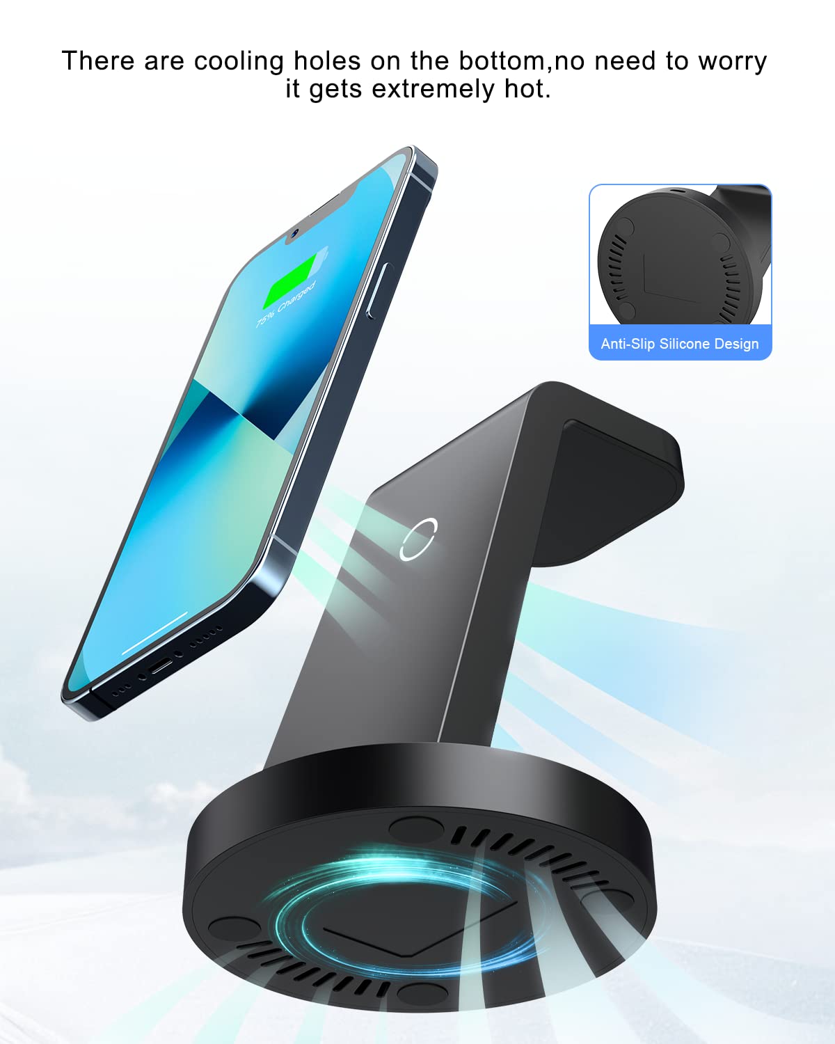 3 in 1 Charging Station for Apple Device, Wireless Charger for iPhone 16e 16 15 14 13 12 11 Pro Max & Apple Watch iwatch- Charging Stand Dock for AirPods