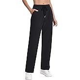 YLDUJ AMUM Womens Straight Leg Sweatspants Cotton Baggy Running Yoga Pants Casual Sweat Pants with Pockets