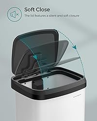 SONGMICS Kitchen Trash Can, 18-Gallon Stainless