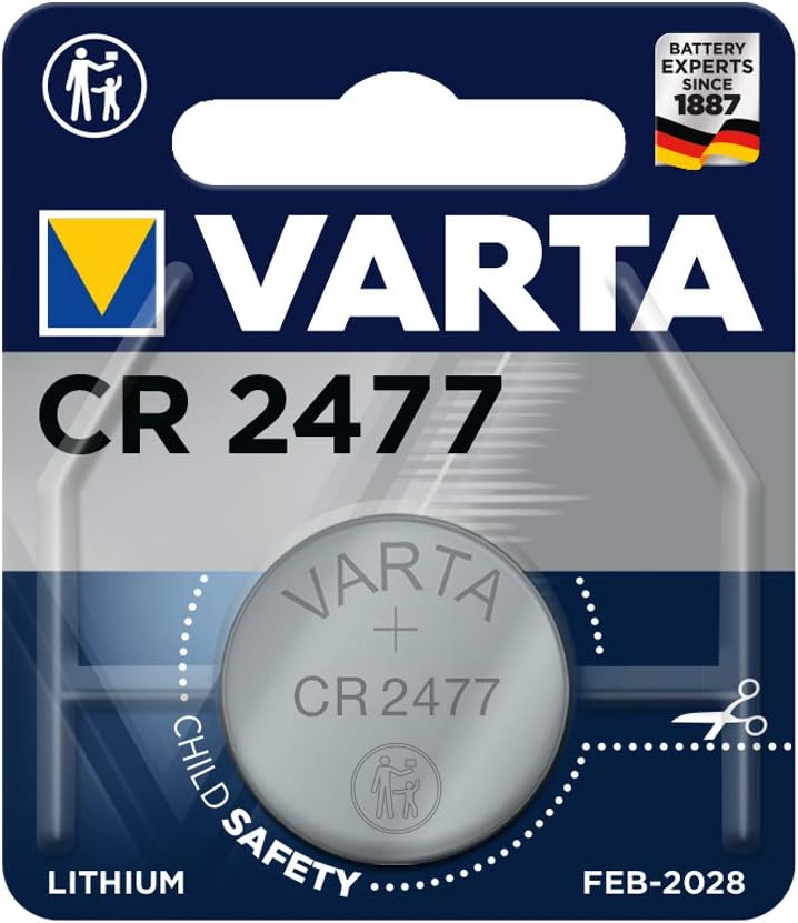 VARTA Batteries Electronics CR2477 Professional Lithium coin battery 1-pack, Battery in original blister pack of 1