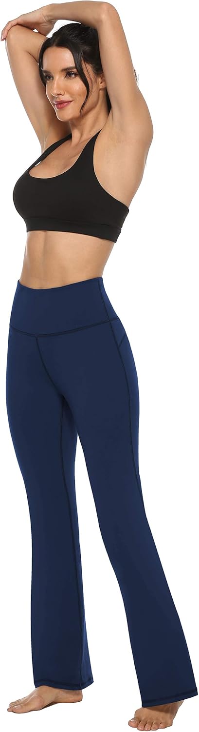 AFITNE Women's Bootcut Yoga Pants with Pockets, High Waist Workout Bootleg Yoga Pants Tummy Control 4 Way Stretch Pants at  Women’s Clothing store