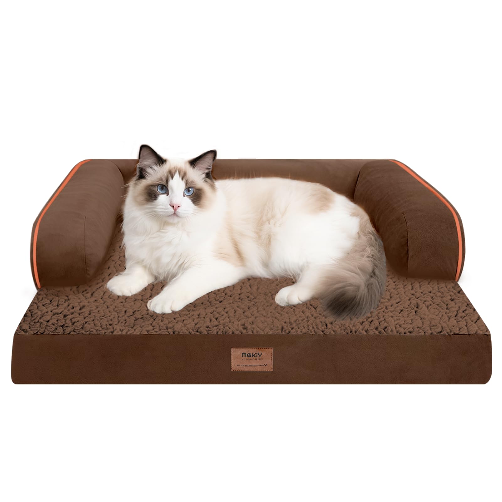 Small Dog Bed and Cat Sofa Waterproof Orthopedic Dog Beds for Small Dogs Cat Bed Comfy Pet Couch Sofa Beds with Washable Removable Cover & Non-Slip Bottom Image