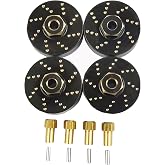 XSYGO 4pcs 13g Brass Wheel Weights with 7mm Wheel Hex Hub Extended Wheel Hubs Adapter for Axial SCX24 AXI90081 AXI00001 AXI00002 AXI00005 AXI00006 Upgrades 1/24 RC Crawler Car (Black)