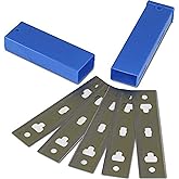 Unger Professional 4&rdquo; Replacement Window and Glass Scraper Blades, 5 Pack, Includes Storage Case, Carbon Coated Tool, Remove Gum, Stickers, Paint, and Adhesives