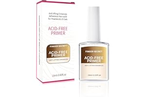 Finger Secret 18ml Acid-Free Primer for Gel Nail Polish 0.63floz, Fast Air Dry Base Coat Nail Primer Bond, Builder Gel for Acrylic Nails Art Design In Salon Or Home Use