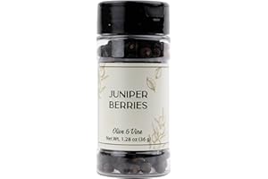 Olive & Vine Juniper Berries, Earthy & Piney Flavor, Seasoning for Game Meats, Sauerkraut, Gin Infusions, Rich Tradition, Authentic Taste, For Global Recipes (1.28 Ounce)
