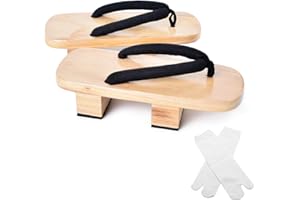 Azumasun Japanese Wooden Clogs with Tabi Socks For Men Women