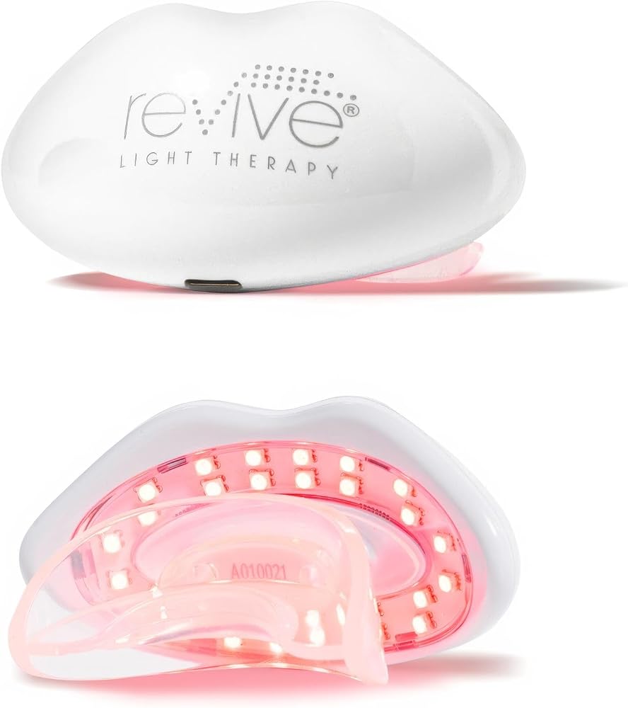 reVive Lux Collection Lip Plumper Device, LED Light Therapy Products for Lip Care, At-Home Infrared, Red & Amber Therapy for
