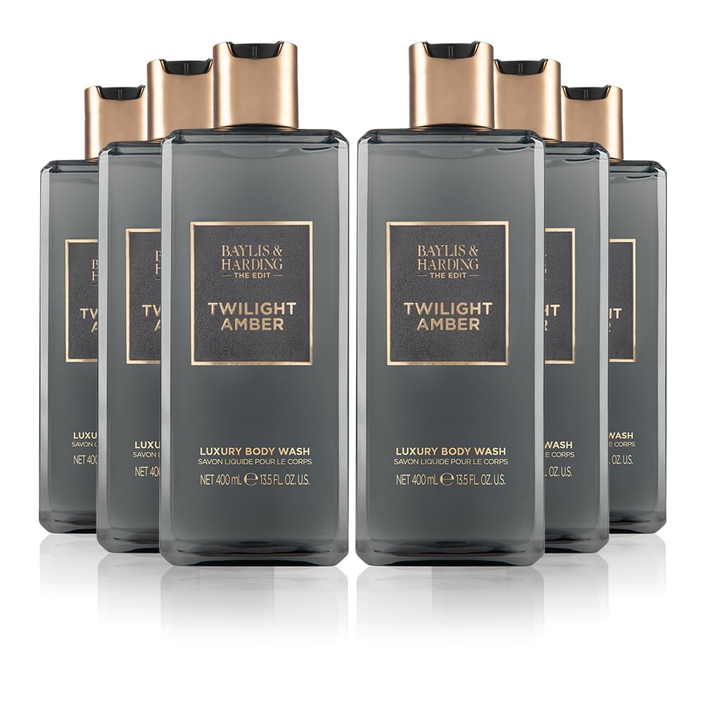 Baylis & Harding The Edit Twilight Amber Body Wash, 400 ml (Pack of 6) - Vegan Friendly