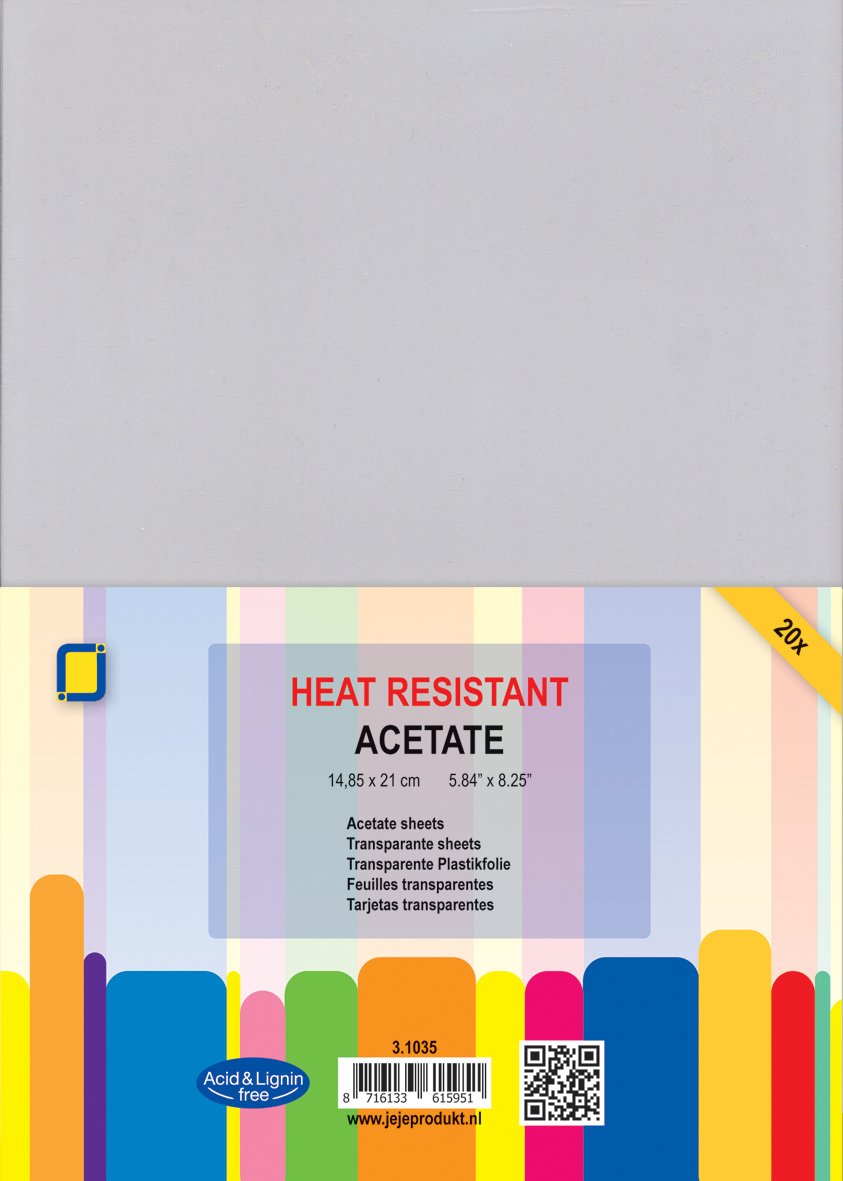 JEJE A5 Heat Resistant Acetate Sheets, Transparent