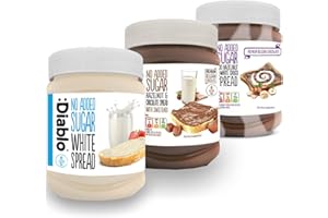 Luxury Diablo No Added Sugar Mix Spread Pack Of 3 (Hazelnut 350gr + Duo White Chocolate and Hazelnut 350gr + White Chocolate 