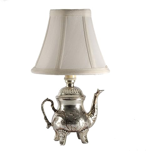 Cbk Small Silver Teapot Accent Table Lamp Small Lamp Base