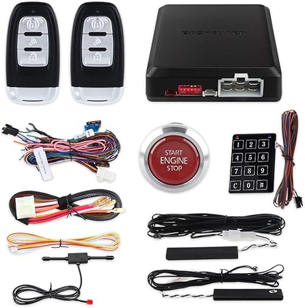 Amazon Easyguard Ec002 P4 スマートキー Pke 車の警報 自動開始付き プッシュ エンジン スタート ボタン と キーレス ゴー パスワード エントリ ロック解除 Dc12v カーアラーム 車 バイク