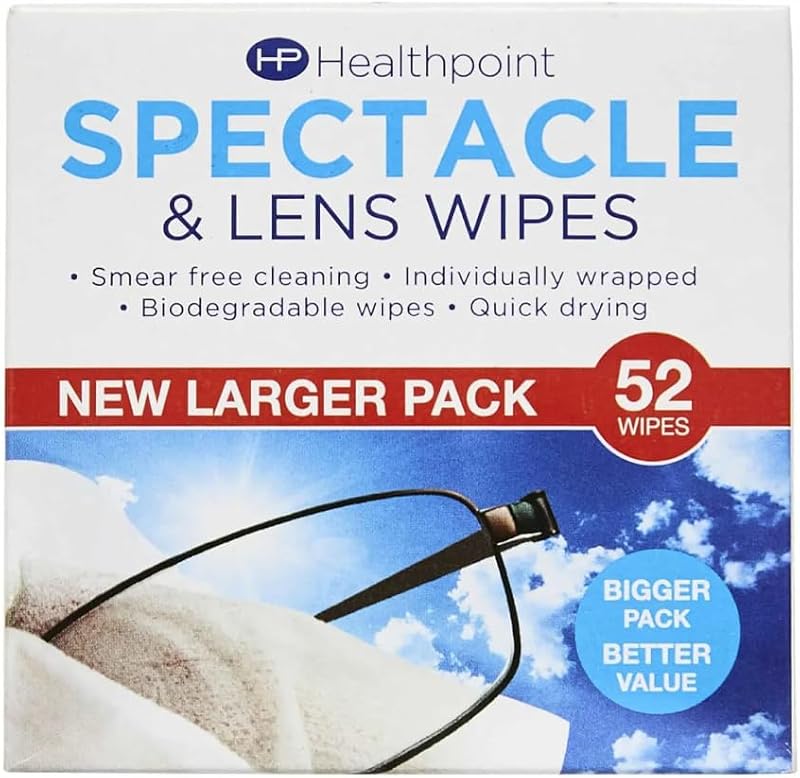 Arzer Healthpoint Spectacle Wipes Extra Value 104 Pack 2 Packs